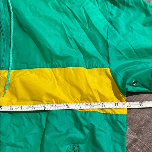 VTG Eastbay Jacket Mens LGreen Yellow Windbreaker Track Embroidered Zip Rare - Picture 3 of 9